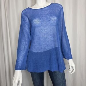 Eileen Fisher Organic Linen Crepe in Blue